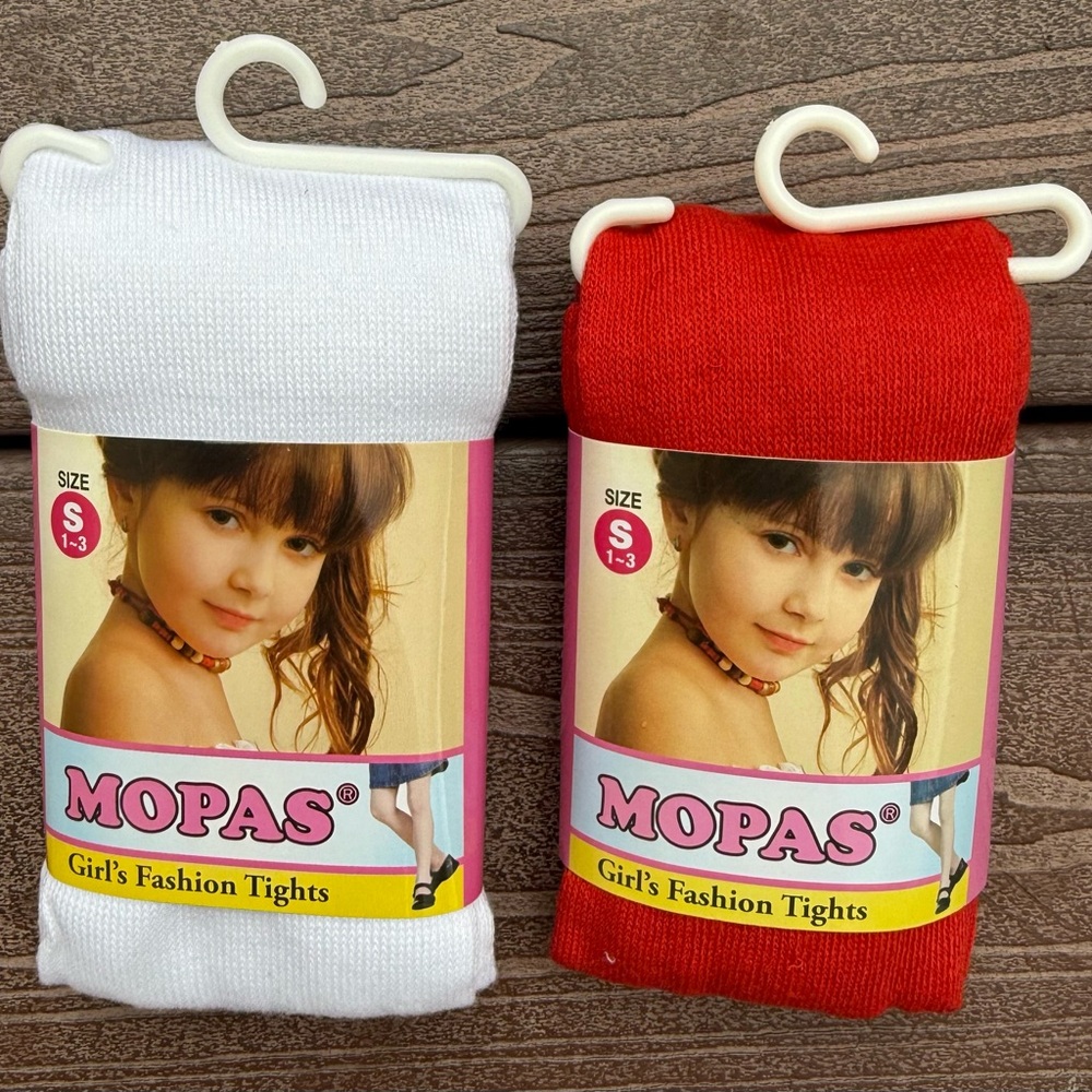 2 for $5 🤑 3/4T Toddler Girl Kids' holiday winter Tights - Red and White